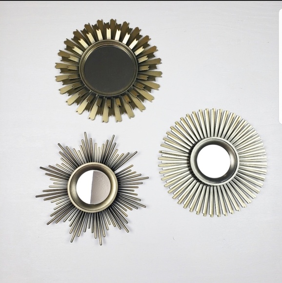 Other - Golden Sunburst Star Mirror Set of 3